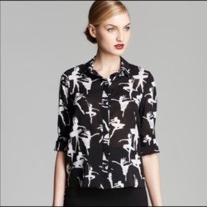 Alice + Olivia Black/White Ballerina Blouse